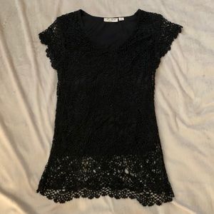 Black crocheted blouse